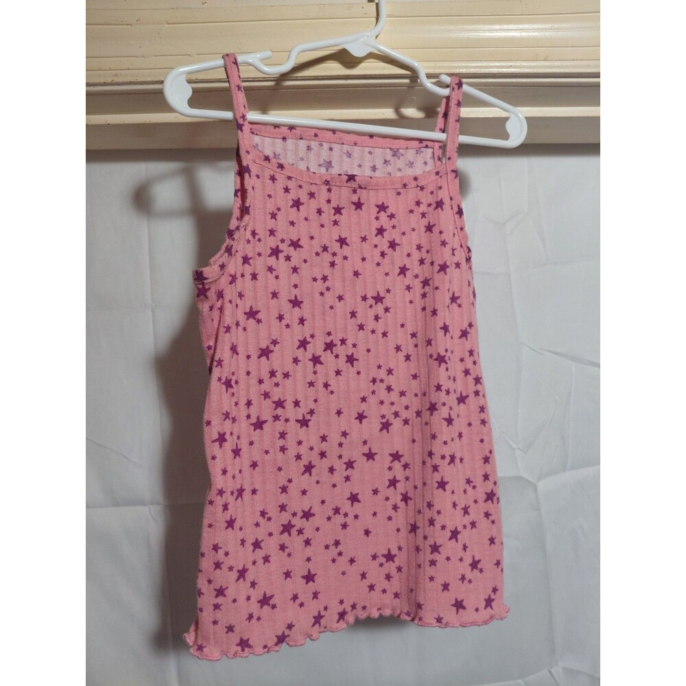 Lands Edge Girls Tank Top Size 7/8 Star Pattern Pink
